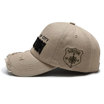 Boston Side Embroidered Hole Duckbill Baseball Cap