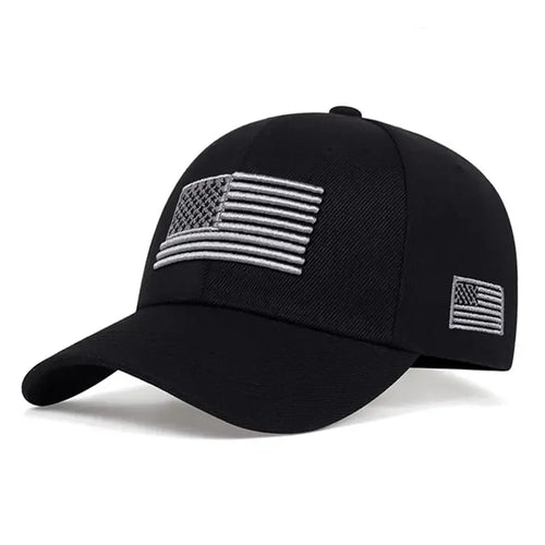USA Flag Embroidered Solid Color Duckbill Baseball Hat