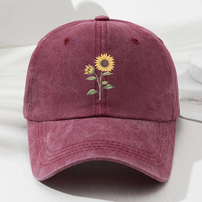Retro Sunflower Pattern Dad Baseball Hat