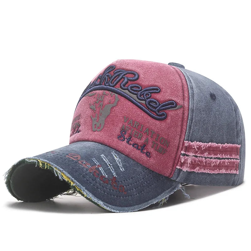 Vintage Distressed Washed Embroidered Baseball Cap