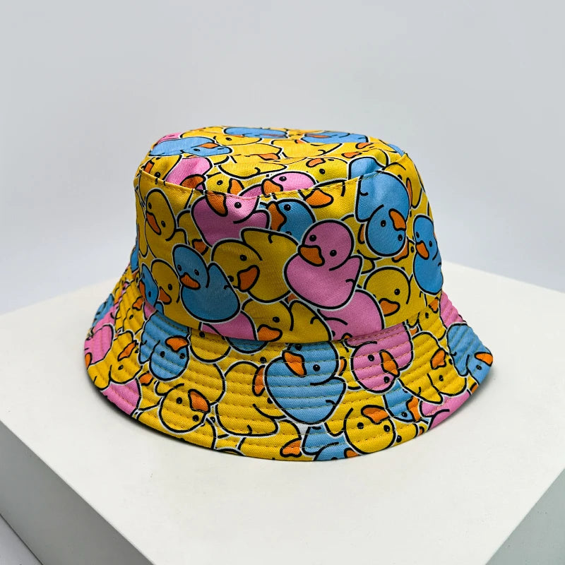 Yellow Duck Reversible Cartoon Bucket Hat