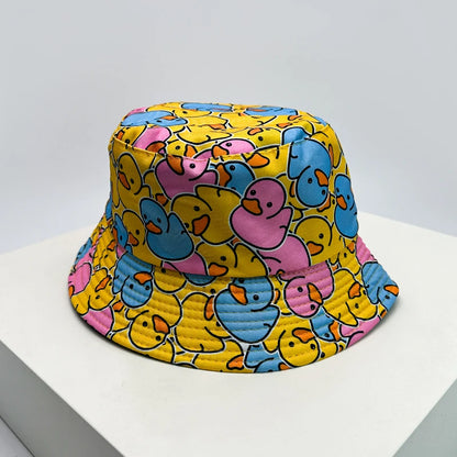 Yellow Duck Reversible Cartoon Bucket Hat