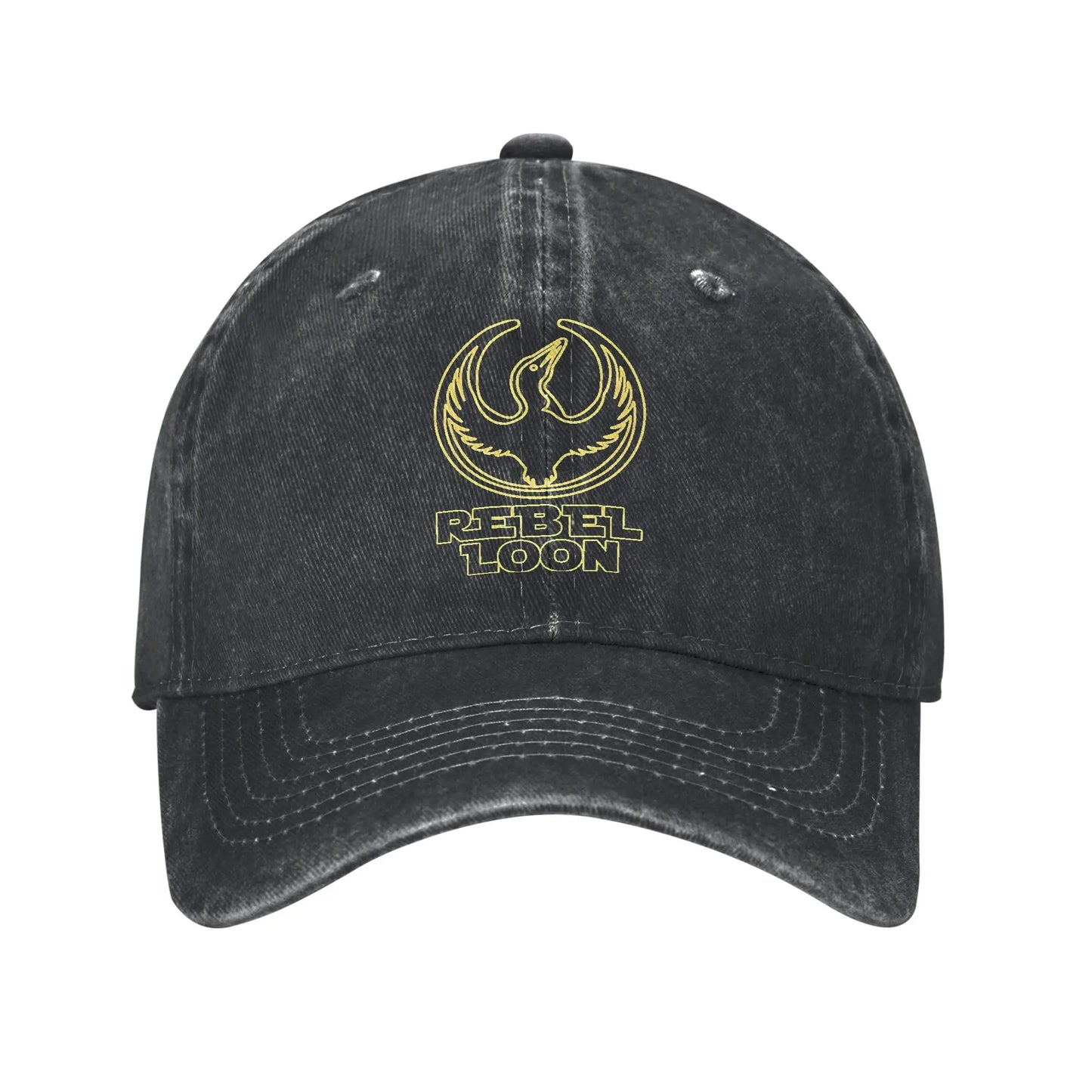 Rebel Loon Symbol Vintage Distressed Denim Baseball Cap