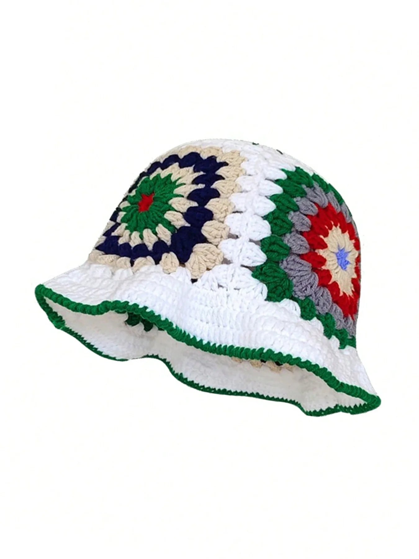 Handmade Crochet Flower Cotton Knitted Bucket Hat