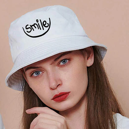 Unisex Smile Face Print Bucket Hat