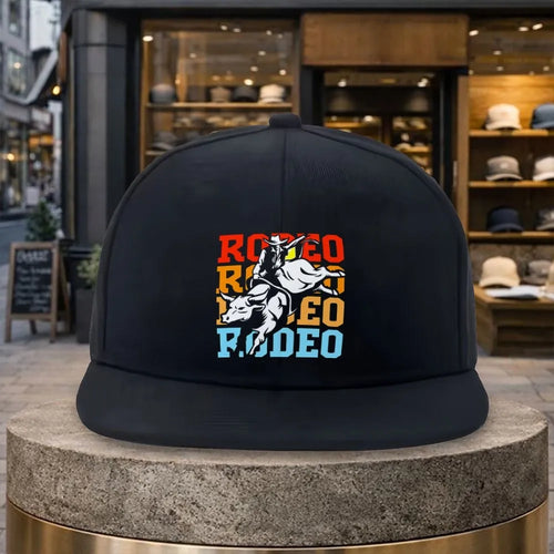 Rodeo Bull Riding Streetwear Flat Brim Snapback Cap