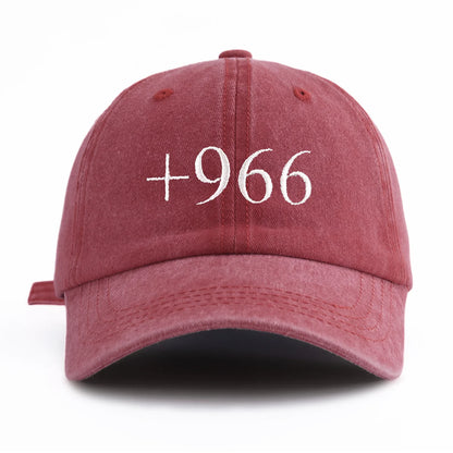 Vintage +966 Embroidered Minimalist Dad Baseball Cap