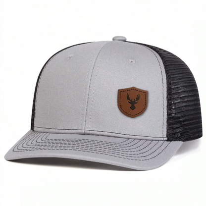 Unisex Deer Antlers Leather Label Baseball Net Caps