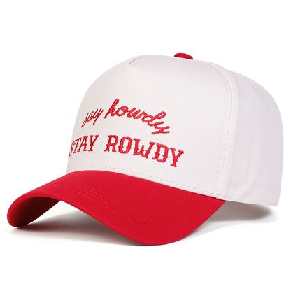 Unisex STAY ROWDY Letter Embroidery Baseball Caps
