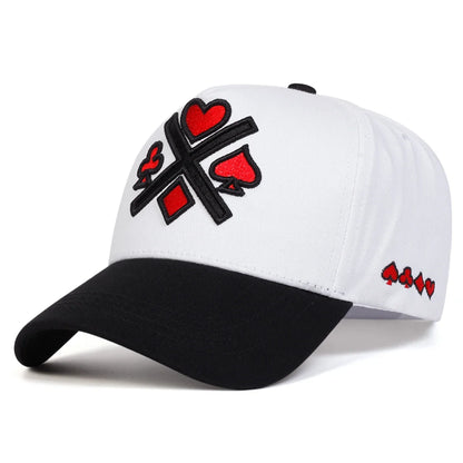 Unisex Poker Embroidery Casual Outdoor Adjustable Baseball Cap