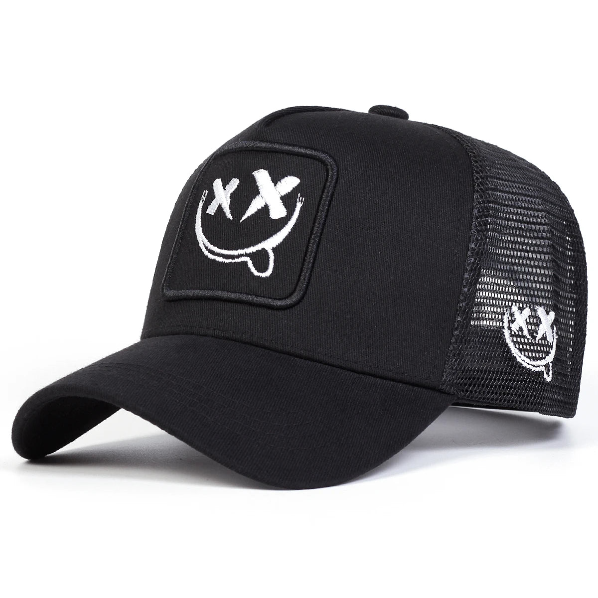 XX Smiling Face Embroidered Mesh Baseball Cap