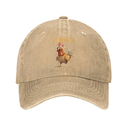 Spring Rooster Meme Washed Trucker Baseball Cap