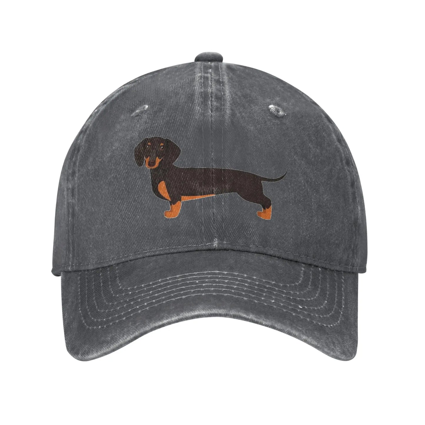 Dachshund Pattern Art Denim Adjustable Baseball Cap