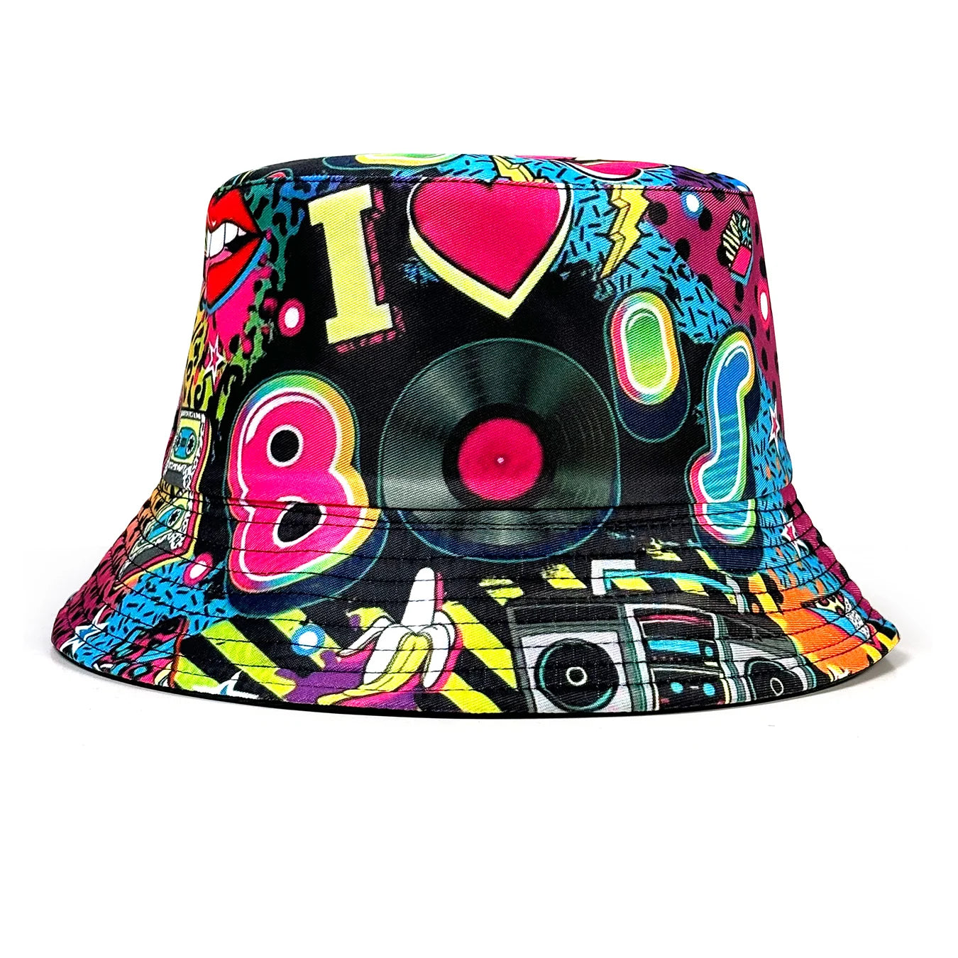 Retro Cassette Tape Reversible Foldable Bucket Hat Unisex