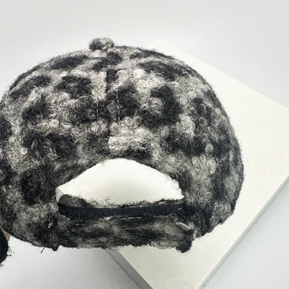 Check Leopard Print Baseball Cap