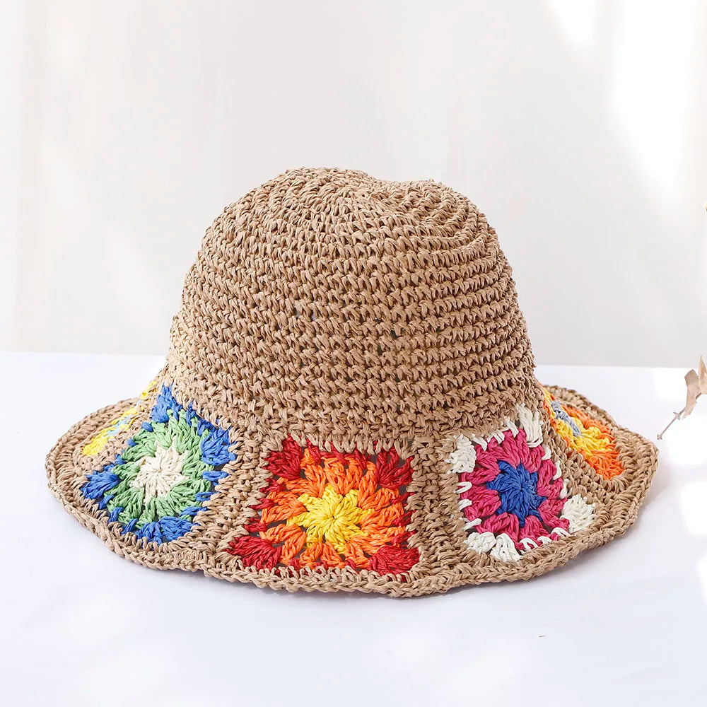 Straw Flower UV Protection Bucket Hat