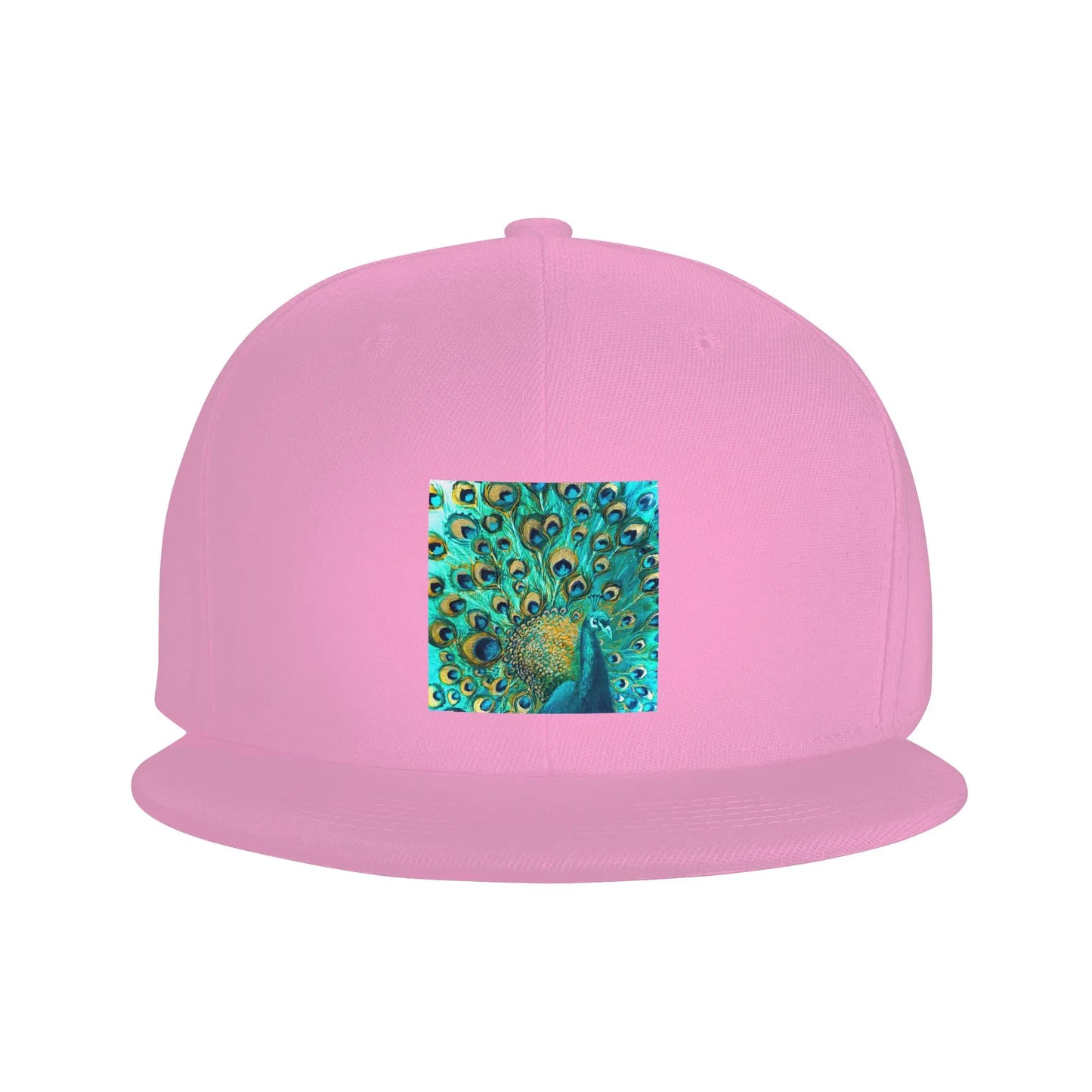 Colorized Aqua Peacock Feather Pattern Snapback Cap