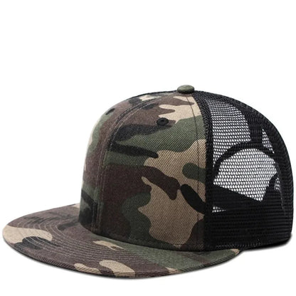 Adult Solid Color Mesh Hip Hop Snapback Cap