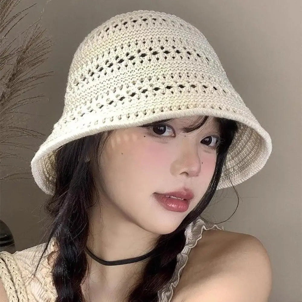 Summer Fashion Wide Brim Crochet Bucket Hat