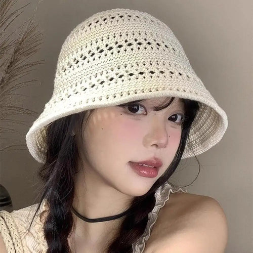 Summer Fashion Wide Brim Crochet Bucket Hat