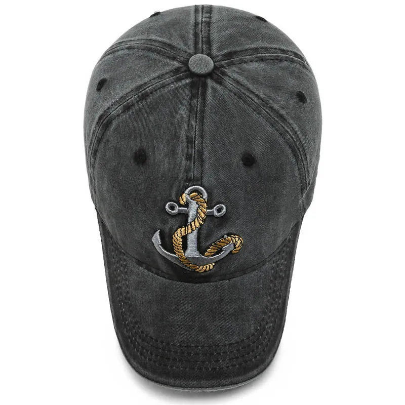 Anchor Embroidery Cool Washed Baseball Cap