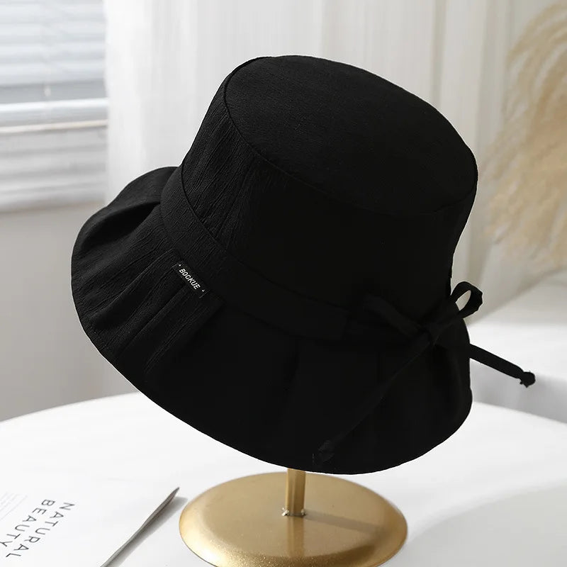 Women's Bucket Hat With Bow Adjustable