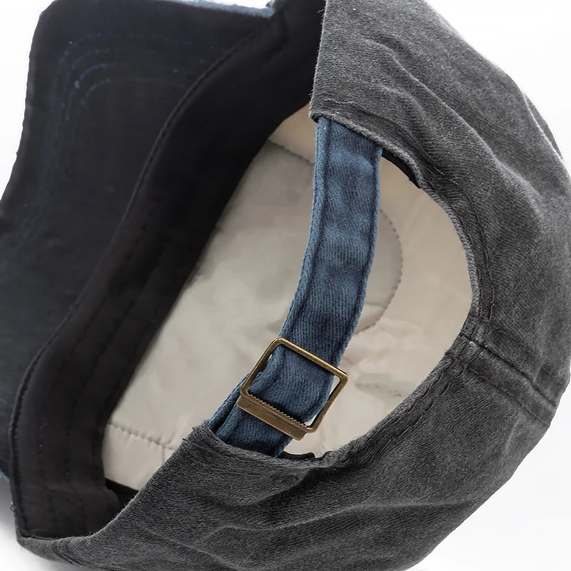 Washed Cotton Distressed Snapback Cap