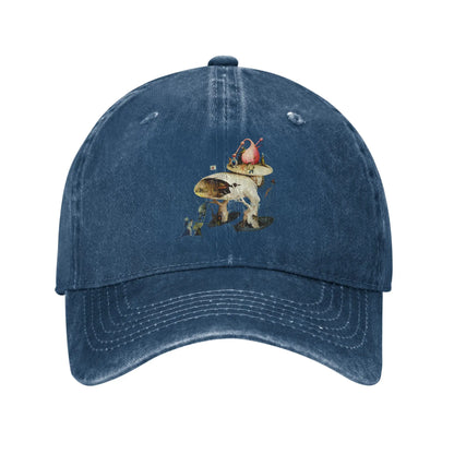 Hieronymus Bosch Garden Earthly Delights Distressed Denim Baseball Cap