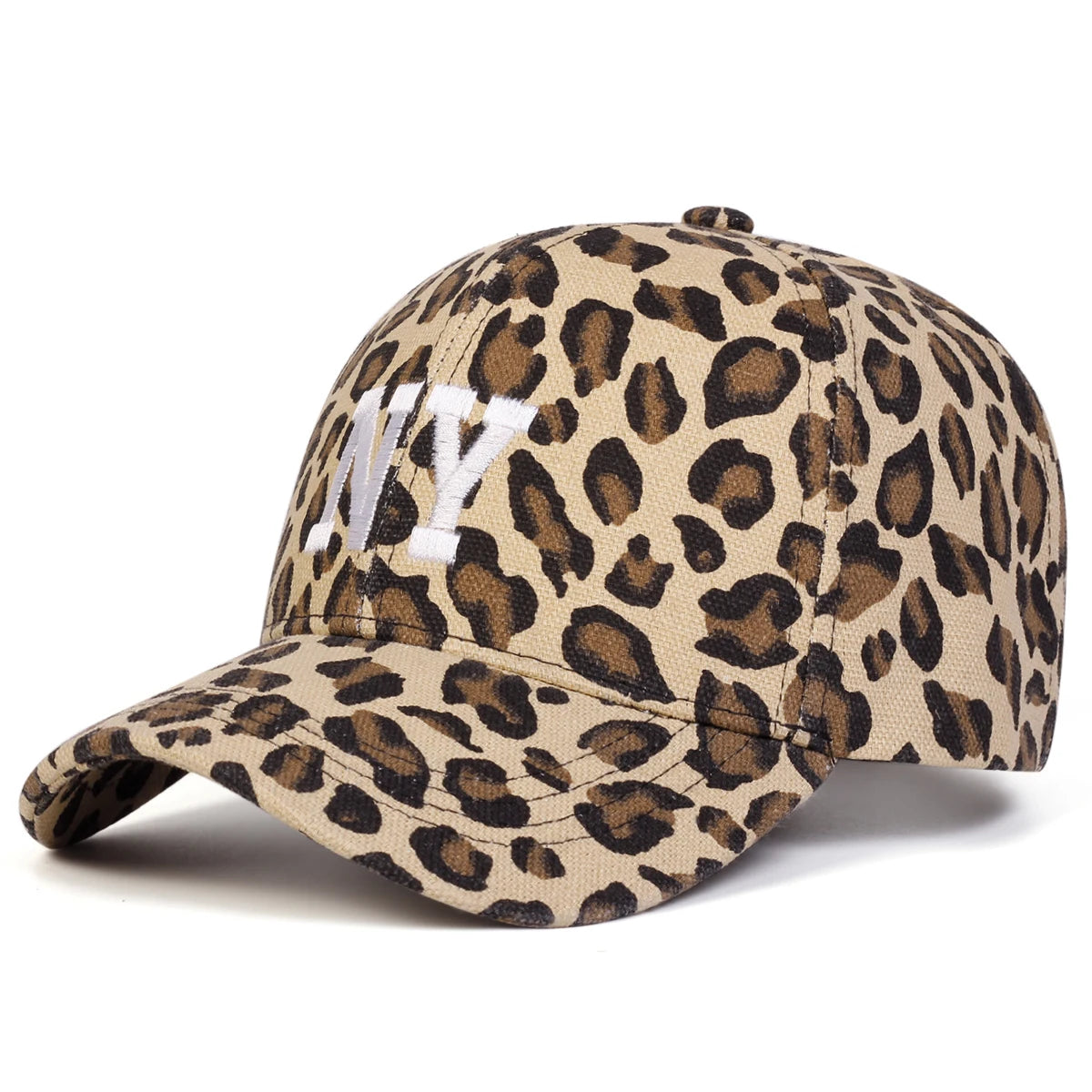 Unisex Leopard Print Letter Embroidered Baseball Cap