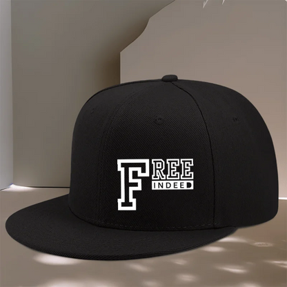 Free Indeed Graphic Print Snapback Cap