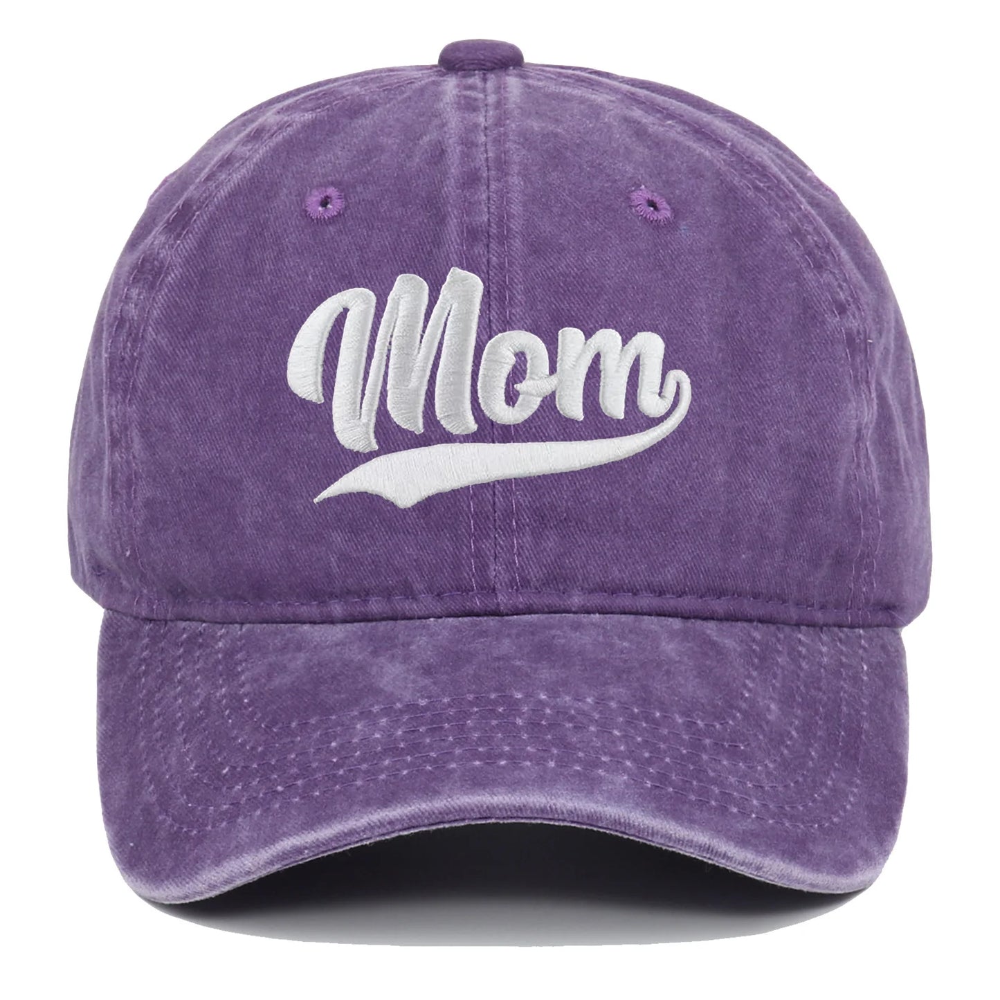 DAD MOM Embroidered Retro Washed Baseball Cap
