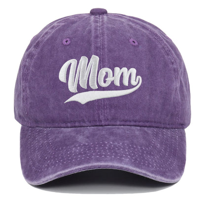 DAD MOM Embroidered Retro Washed Baseball Cap