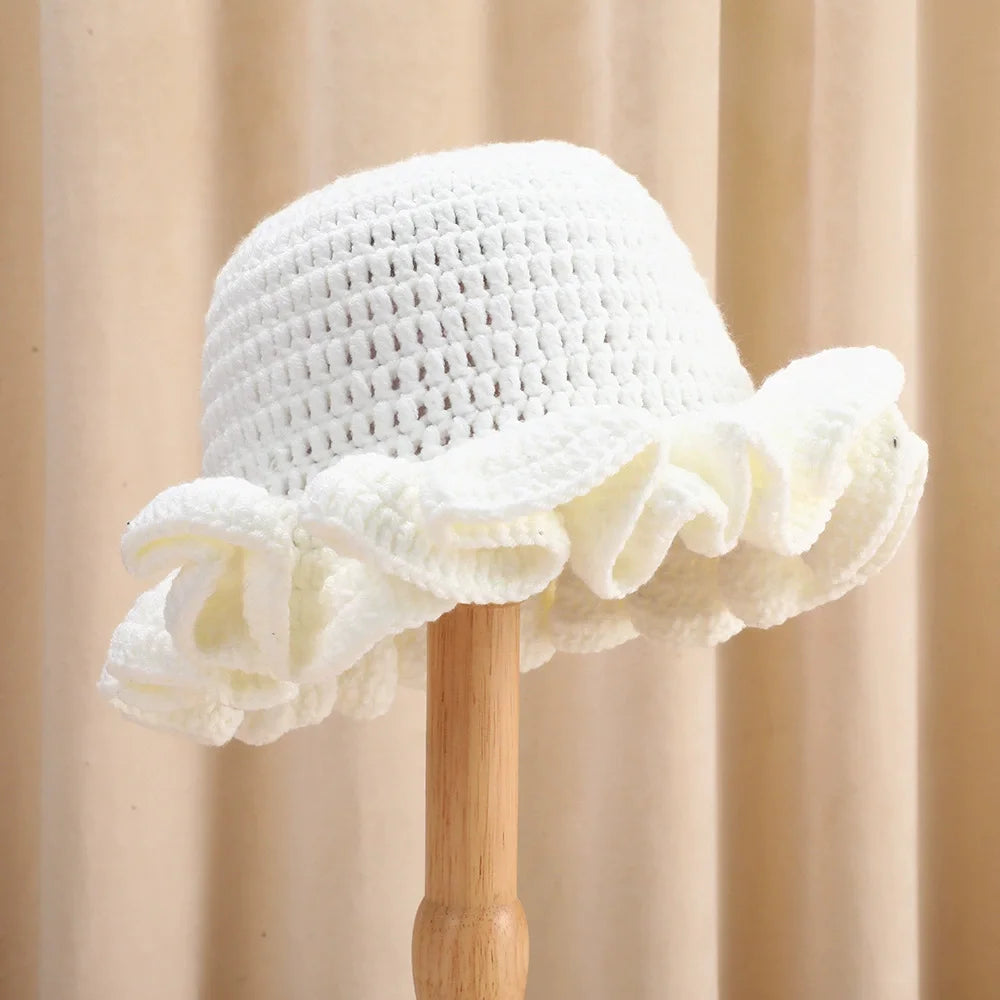 Handmade Crocheted Ruffled Bamboo Fisherman Bucket Hat