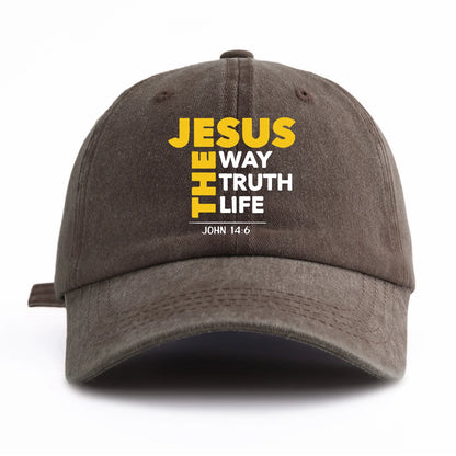 Jesus Cross Print Washed Classic Baseball Cap