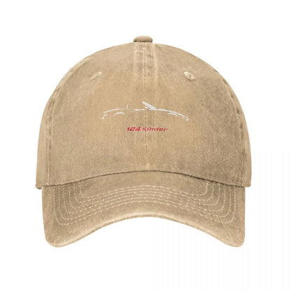 Fiat 124 Spider Denim Adjustable Hip Hop Baseball Cap