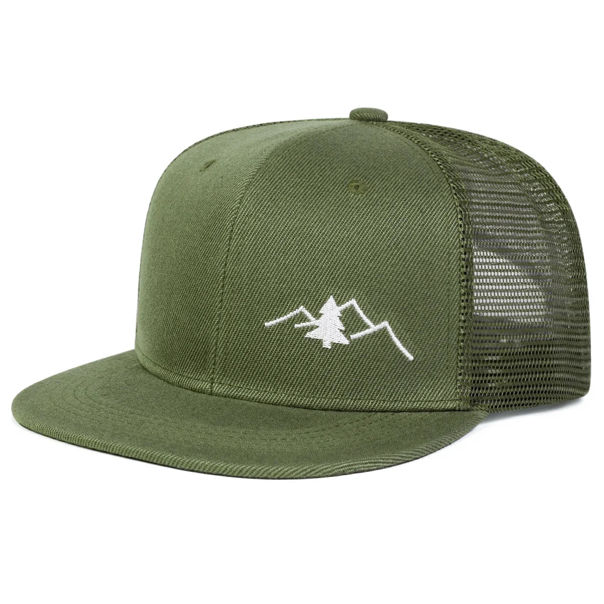 Unisex Mountain Tree Embroidery Hip-hop Net Hats