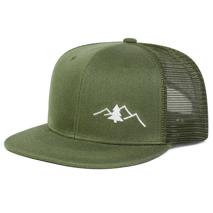 Unisex Mountain Tree Embroidery Hip-hop Net Hats