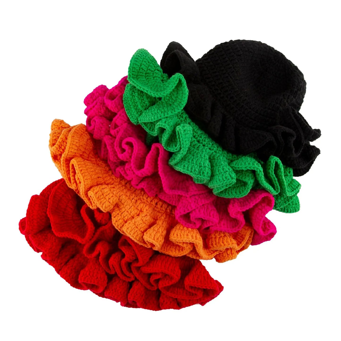 Handmade Crocheted Ruffled Bamboo Fisherman Bucket Hat