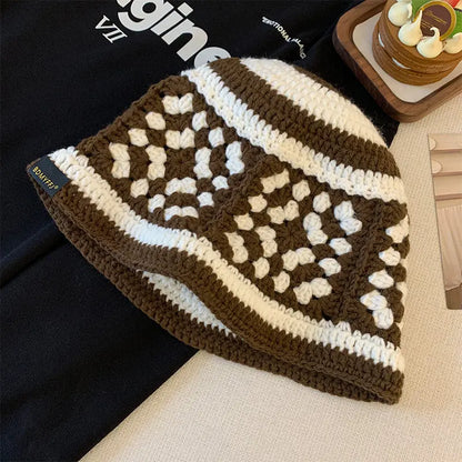 Korean Oversized Thermal Knit Winter Bucket Hat