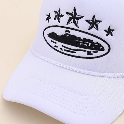 Unisex Five Star Embroidered Mesh Baseball Cap