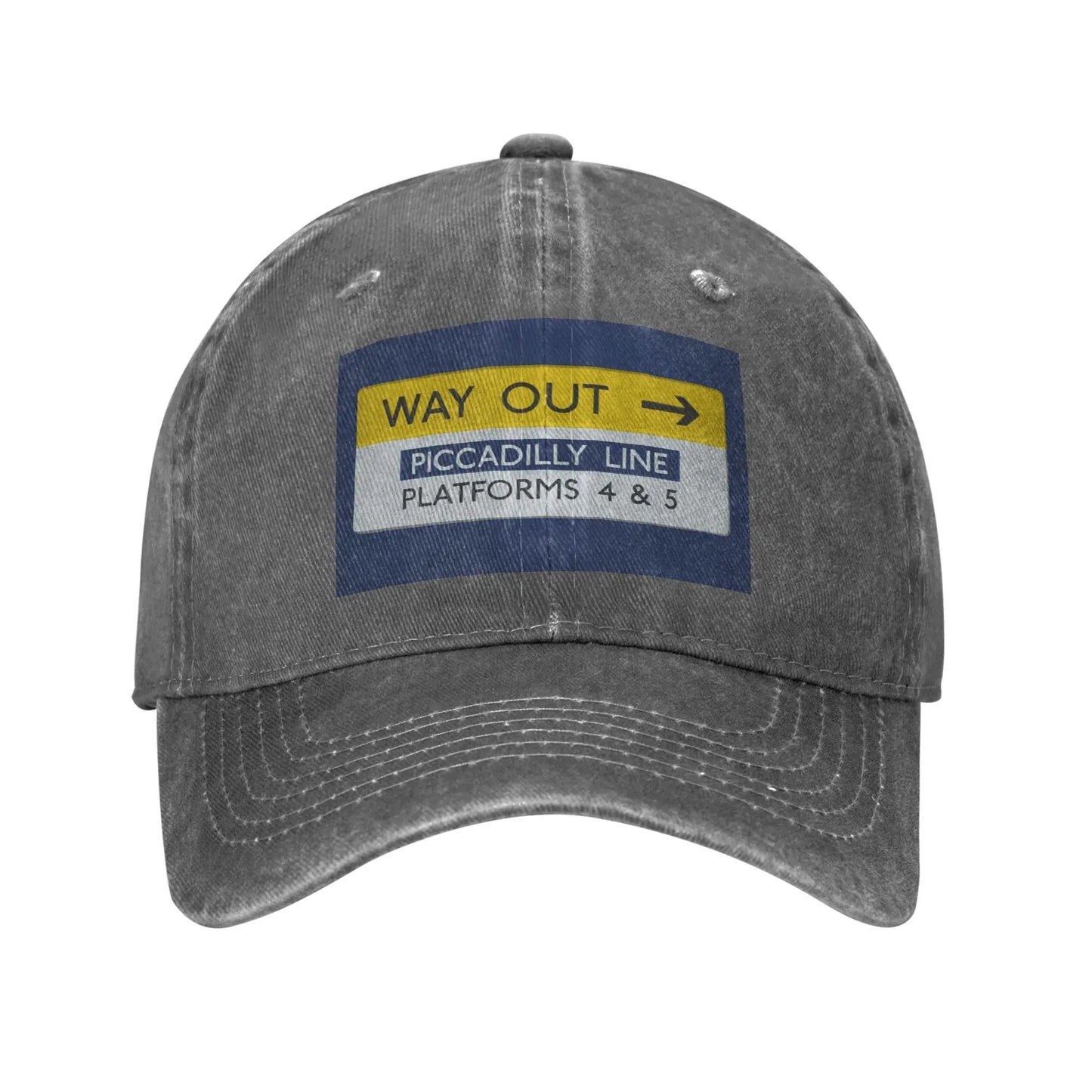 London Underground Way Out Denim Baseball Cap