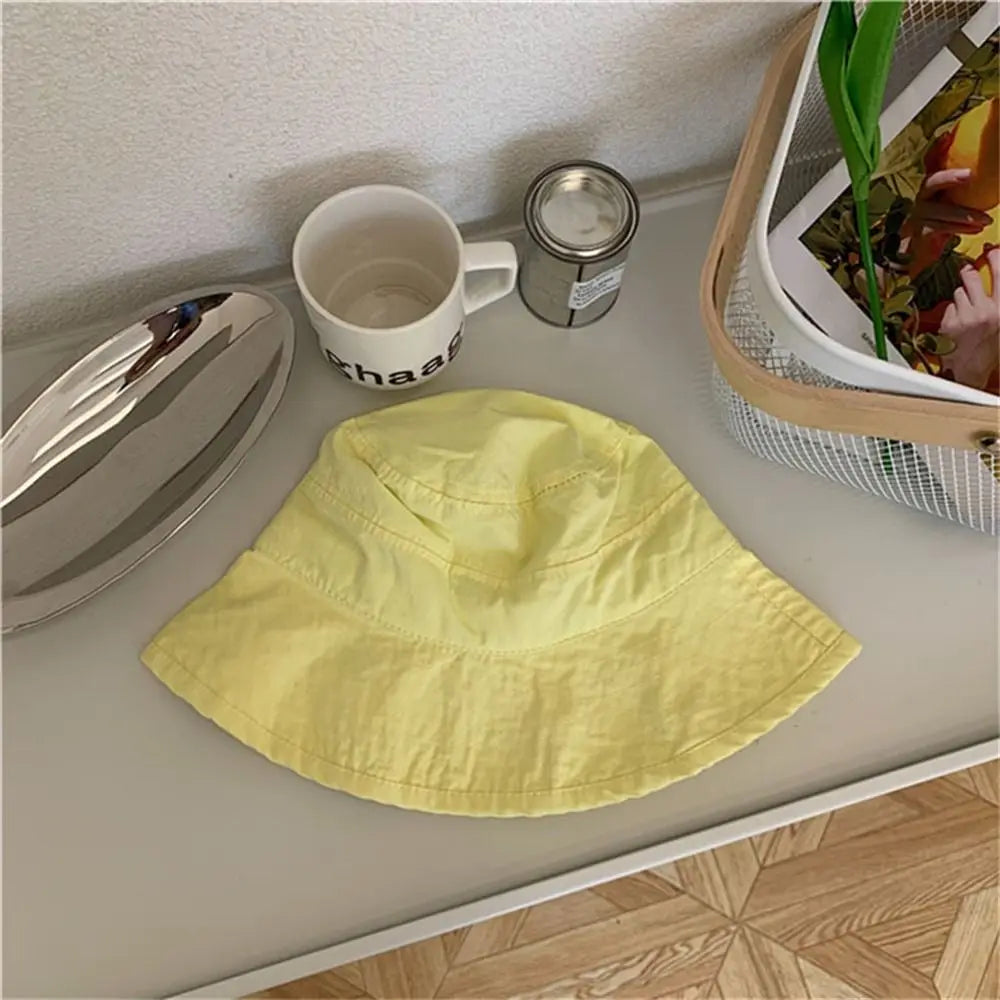 Solid Color Breathable Sunscreen Bucket Hat