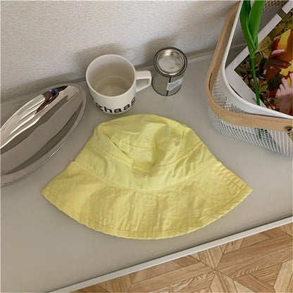 Solid Color Breathable Sunscreen Bucket Hat
