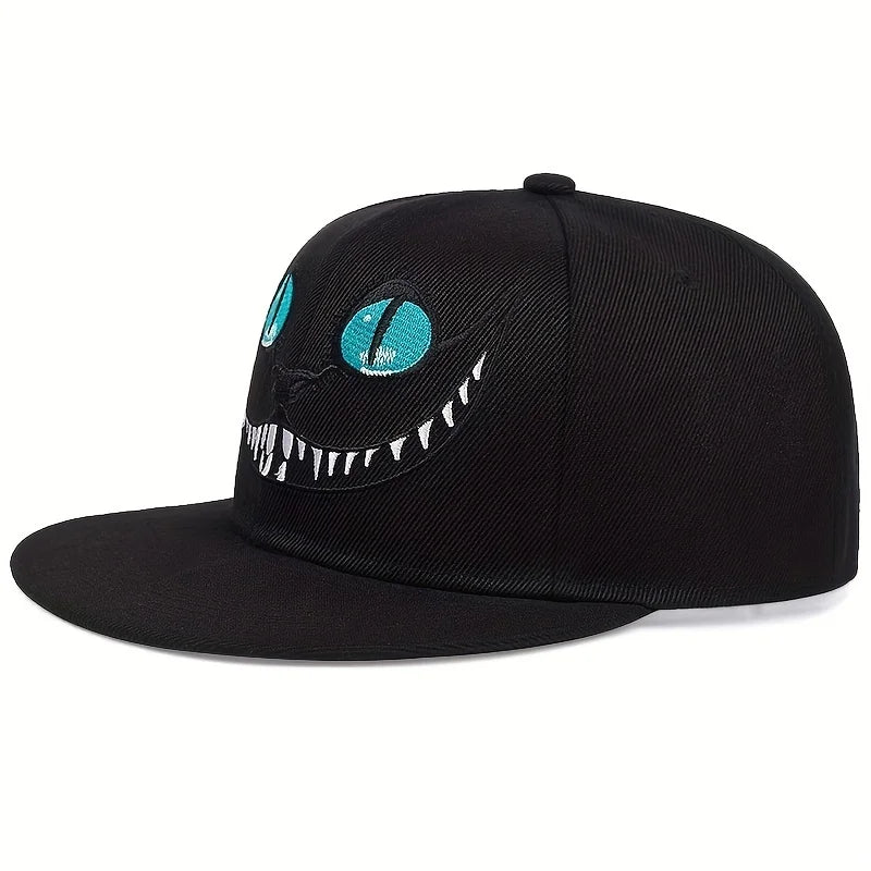 Cartoon Cat Embroidery Unisex Snapback Cap