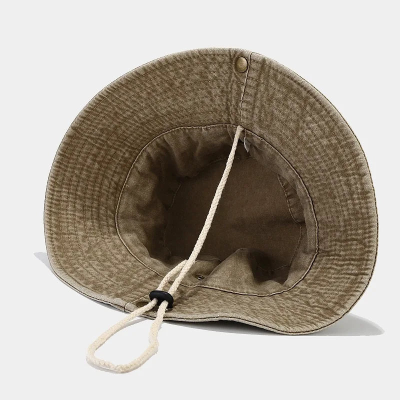 Unisex Solid Cotton All-Season Bucket Hat