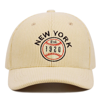 New York Corduroy Embroidered Baseball Cap