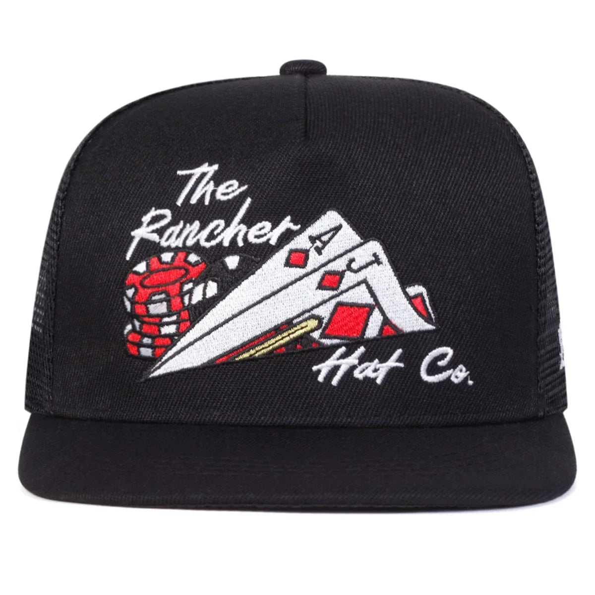 Unisex Poker Embroidery Hip Hop Mesh Snapback Cap