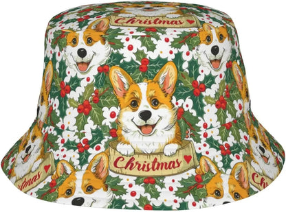 Retro Christmas Poster Print Bucket Hat