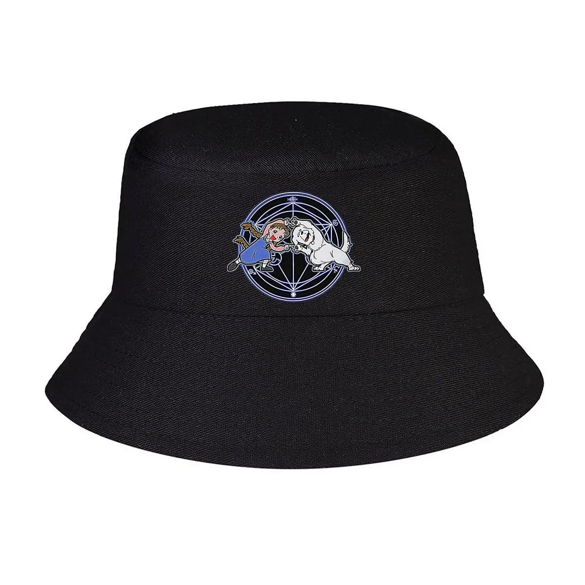Whimsical Kid Pup Mystical Circle Graphic Bucket Hat