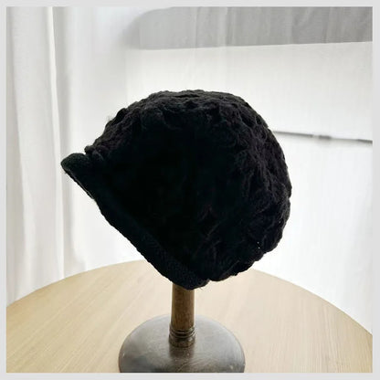 Korean Winter Handmade Floral Crochet Bucket Hat